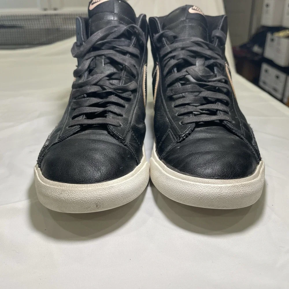 Nike Blazer Mid Premium DARK PATINA Black Leather High Top Sneakers ✨ Size 13‎